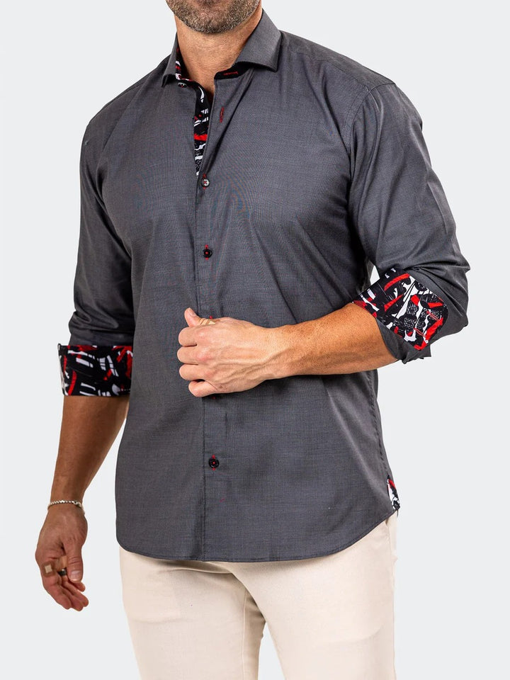 Maceoo Stretch Shirt | Eins Marthyr0028 Black