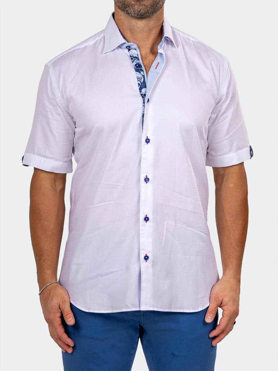 Maceoo Stretch Short-Sleeve Shirt | Galileo Marthyr0033 White