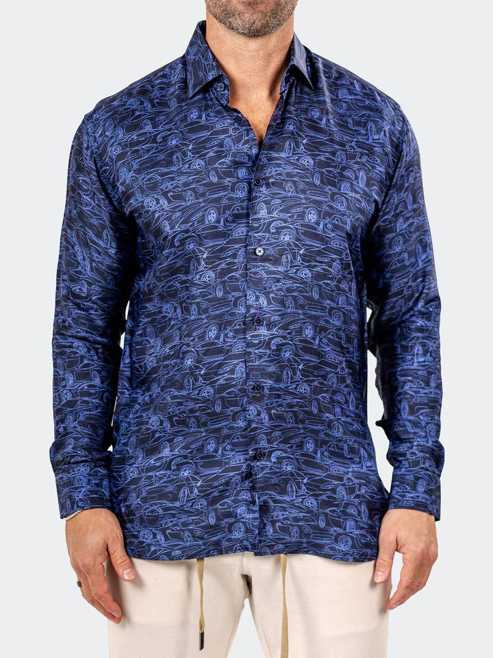 Maceoo Stretch Shirt | Fibonacci Marthyr0213 Blue