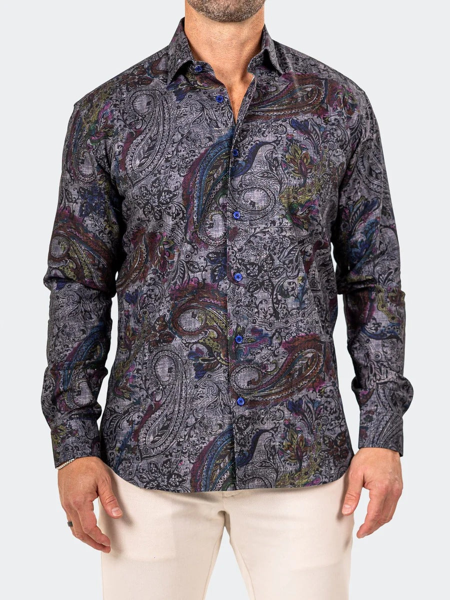 Maceoo Stretch Shirt | Fibonacci Marthyr0256 Black