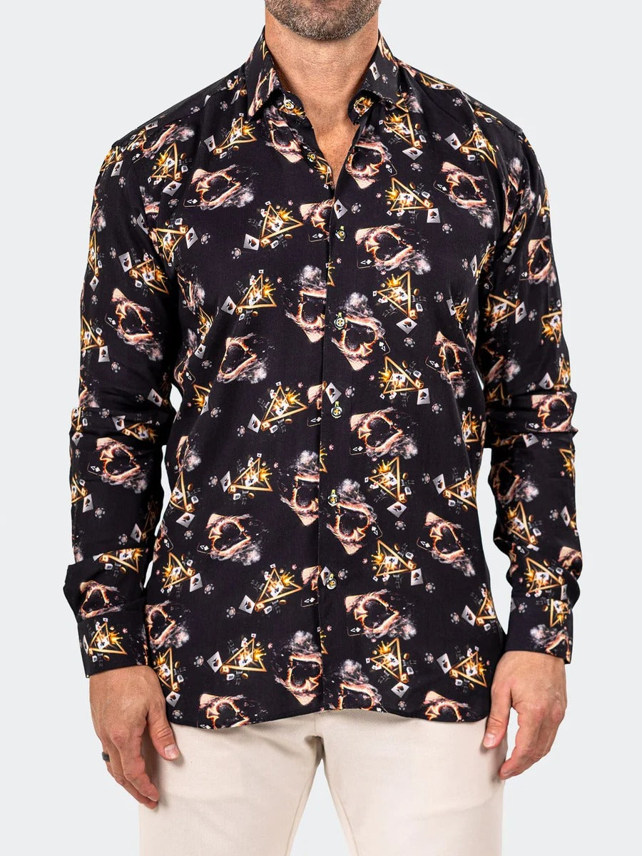 Maceoo Stretch Shirt | Fibonacci Marthyr0258 Black