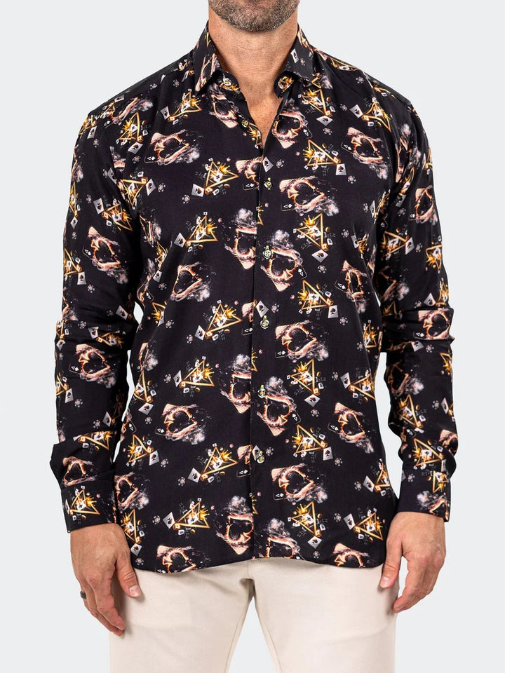 Maceoo Stretch Shirt | Fibonacci Marthyr0258 Black