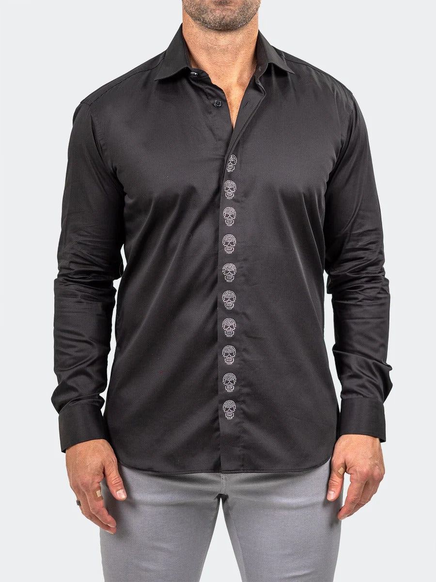 Maceoo Stretch Shirt | Stone Marthyr0334 Black