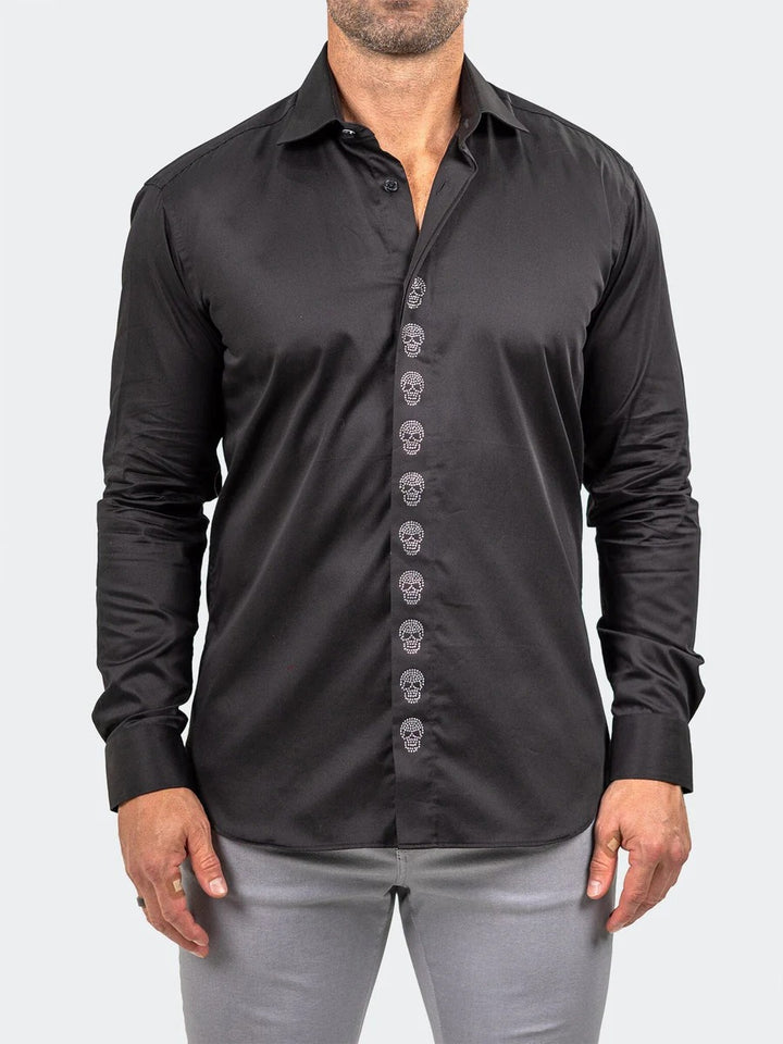 Maceoo Stretch Shirt | Stone Marthyr0334 Black