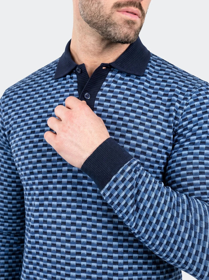 Maceoo Stretch Polos | Polo KnitRib Unknown002 Blue