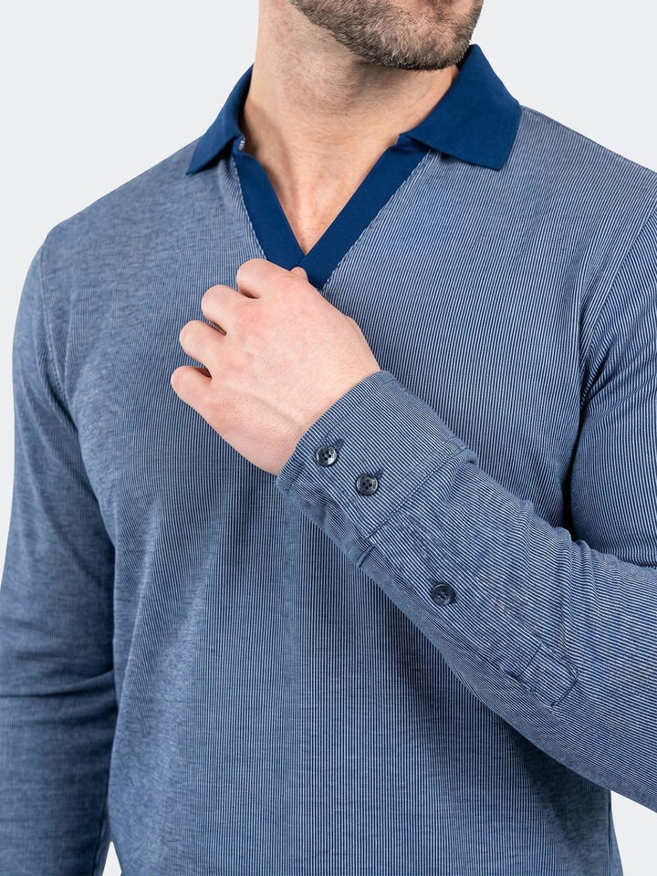 Maceoo Stretch Polos | Polo SS Knitted Unknown 0004 Blue
