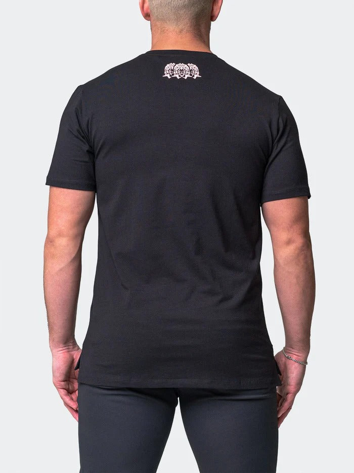 Maceoo Stretch Short-Sleeve Tshirts | Henley Core Black