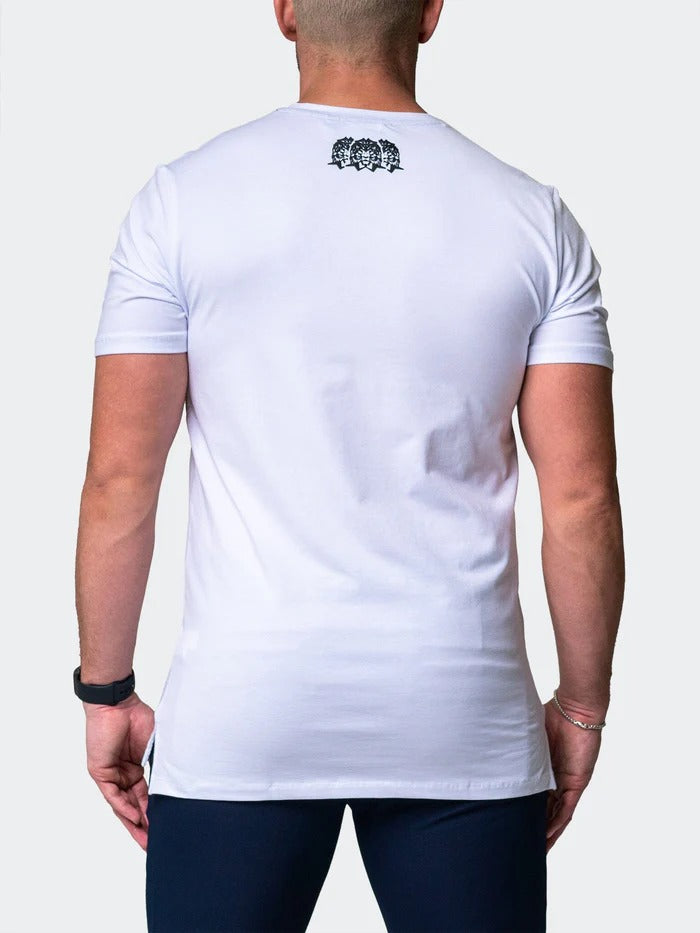 Maceoo Stretch Short-Sleeve Tshirts | Henley Core White