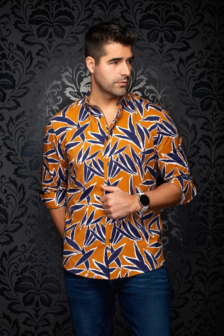 Au Noir Stretch Shirt | Tyler Tobacco Navy