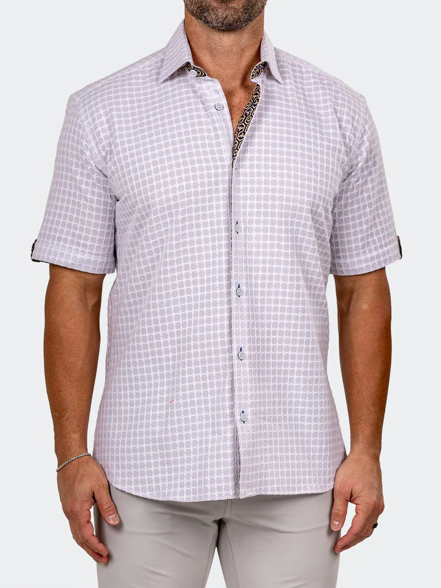 Maceoo Stretch Short-Sleeve Shirt | Galileo Marthyr0058 Grey