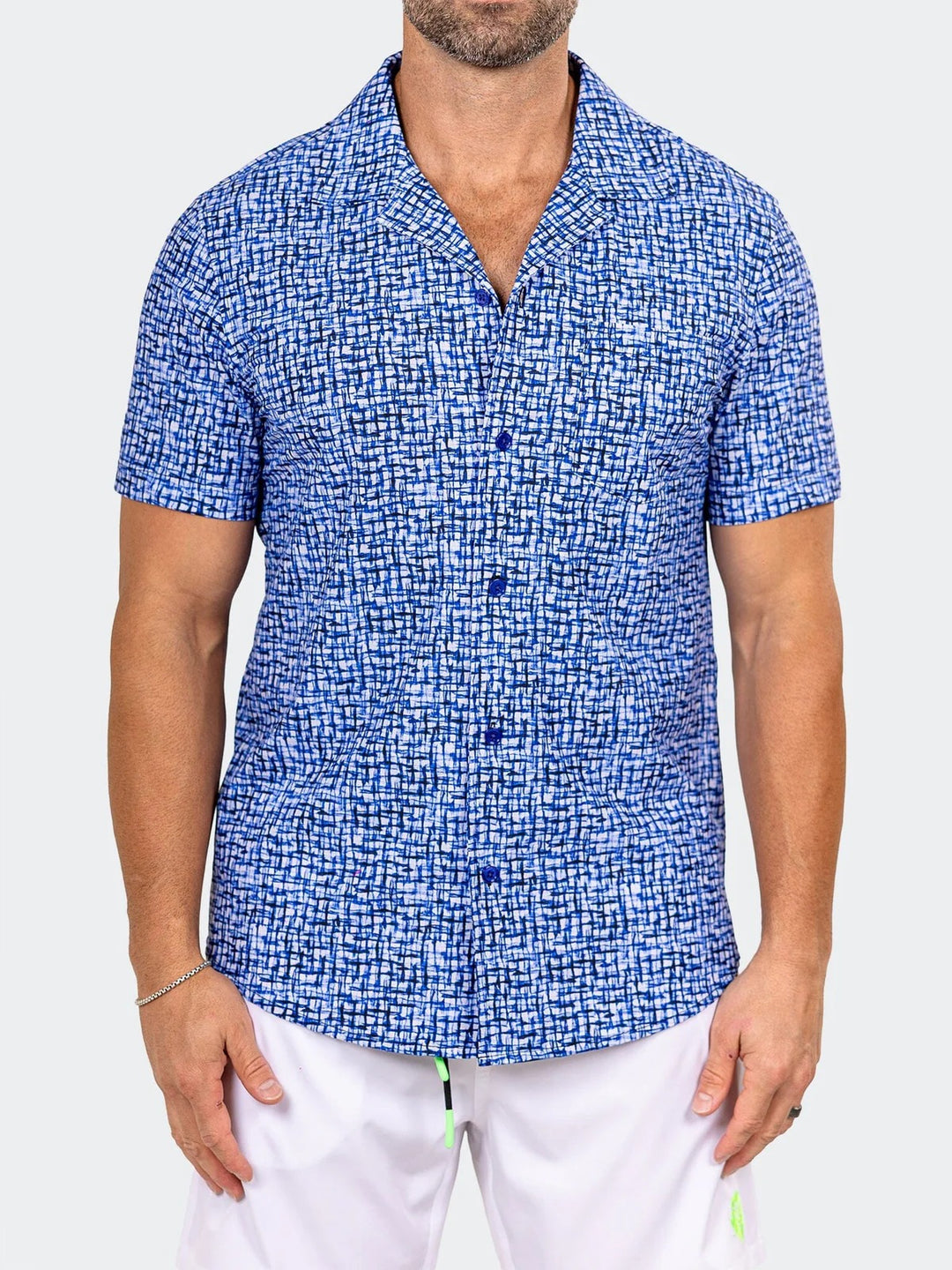 Maceoo Stretch Short-Sleeve Shirt | Shirts Marthyr0420 Blue