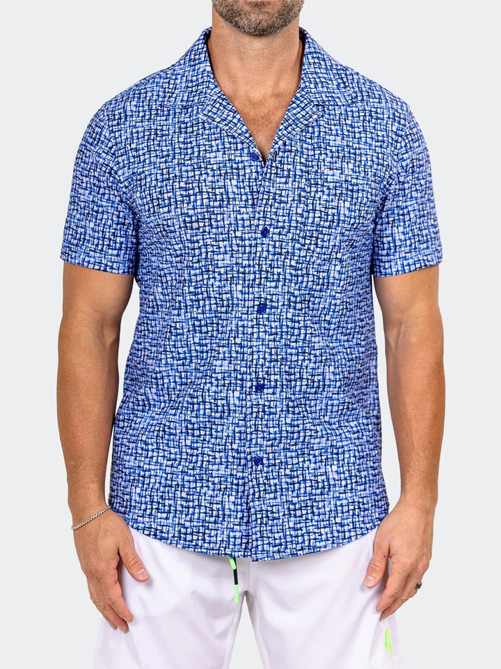 Maceoo Stretch Short-Sleeve Shirt | Shirts Marthyr0420 Blue