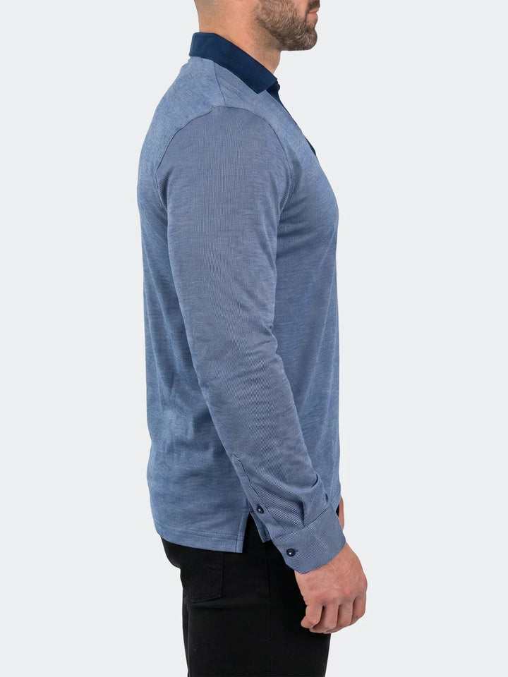 Maceoo Stretch Polos | Polo SS Knitted Unknown 0004 Blue