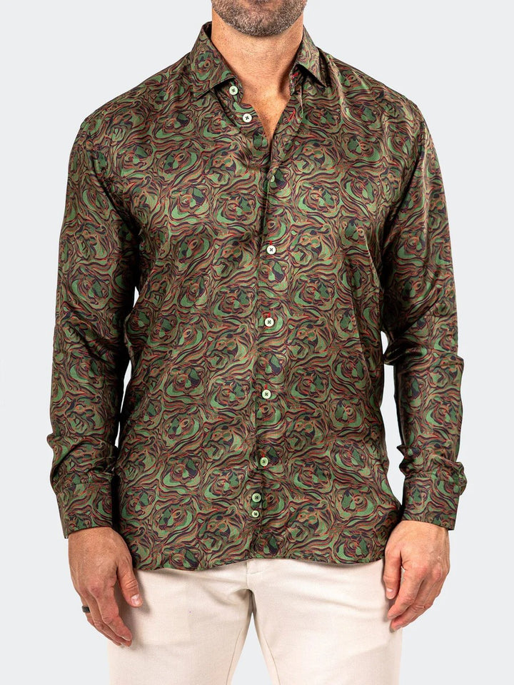 Maceoo Stretch Shirt | Fibonacci Marthyr0244 Green