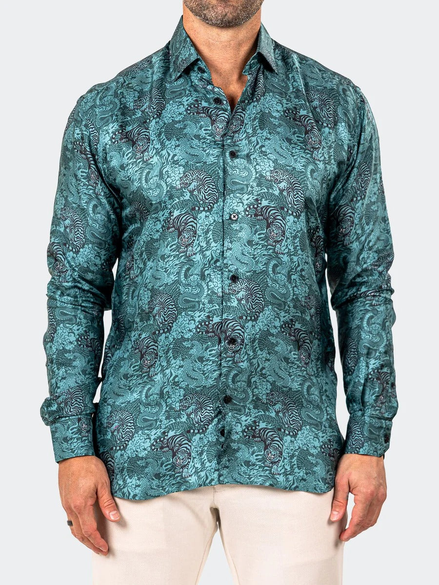 Maceoo Stretch Shirt | Fibonacci Marthyr0259 Green