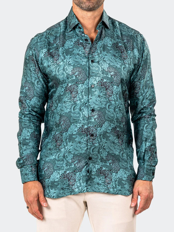 Maceoo Stretch Shirt | Fibonacci Marthyr0259 Green
