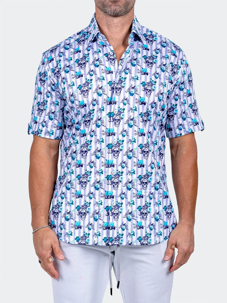 Maceoo Stretch Short-Sleeve Shirt | Galileo Marthyr0263 White