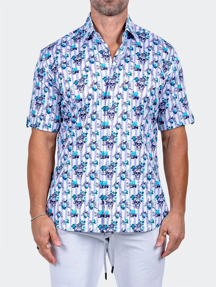 Maceoo Stretch Short-Sleeve Shirt | Galileo Marthyr0263 White