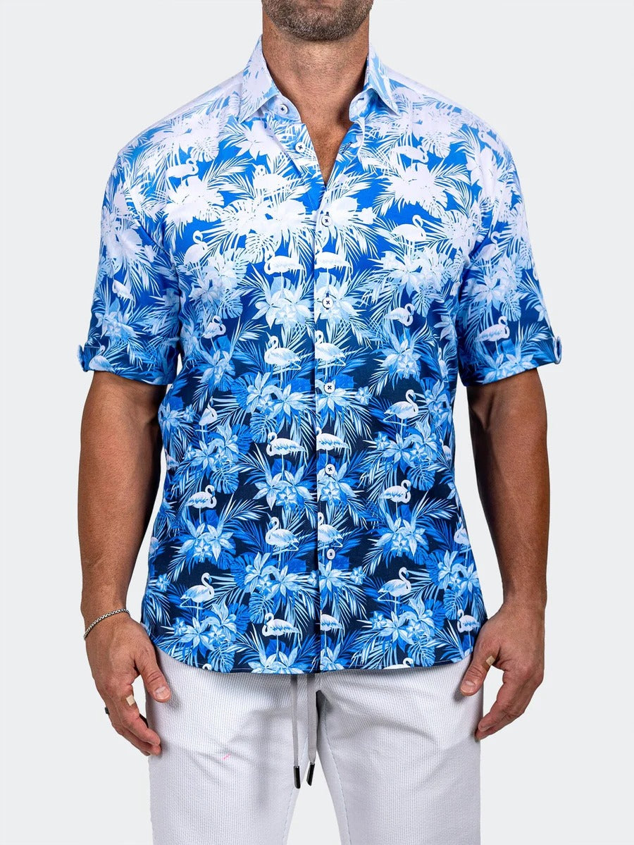 Maceoo Stretch Short-Sleeve Shirt | Galileo Marthyr0267 White