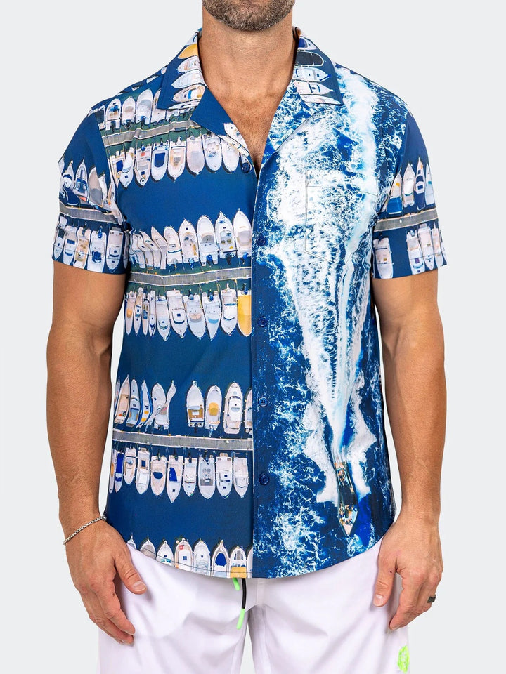 Maceoo Stretch Short-Sleeve Shirt | Shirts Marthyr0409 Blue