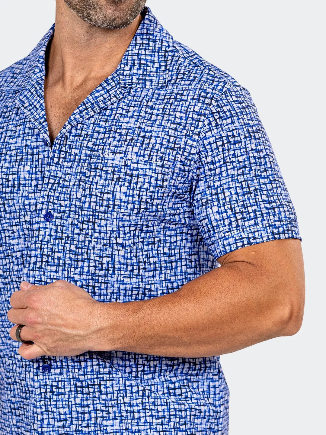 Maceoo Stretch Short-Sleeve Shirt | Shirts Marthyr0420 Blue