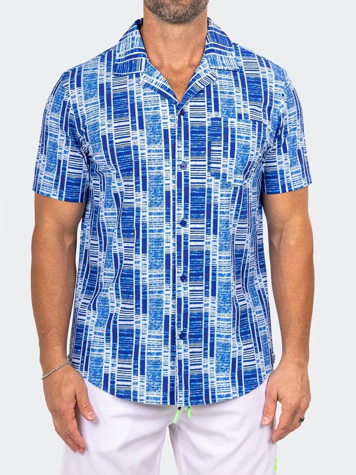 Maceoo Stretch Short-Sleeve Shirt | Shirts Marthyr0422 Blue