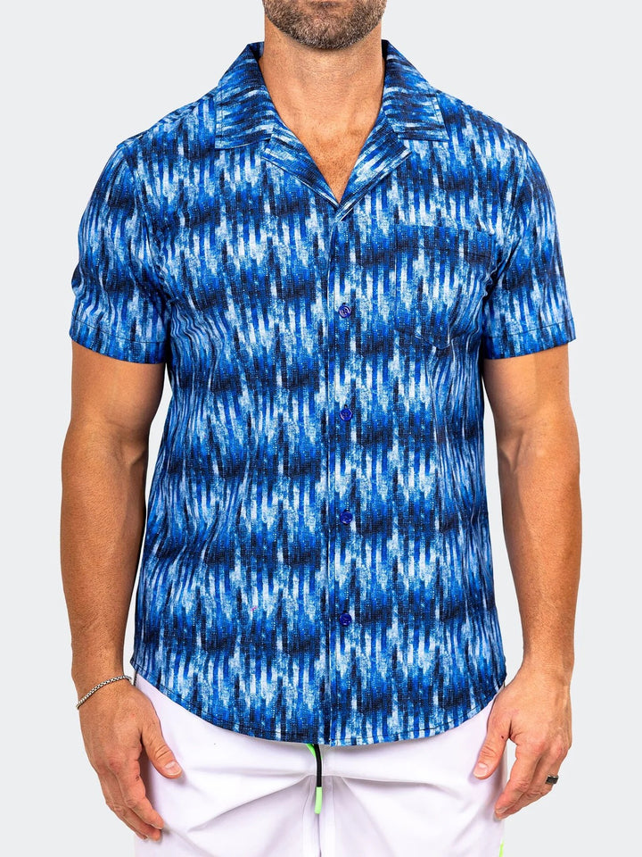 Maceoo Stretch Short-Sleeve Shirt | Shirts Marthyr0428 Blue