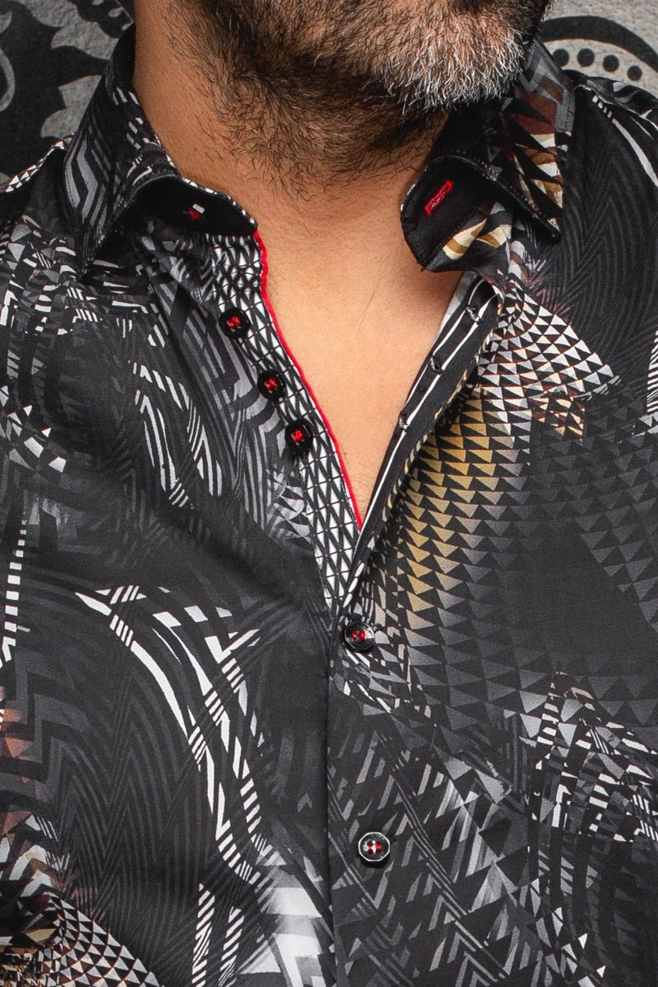 Au Noir Stretch Shirt | Groove Black Gold