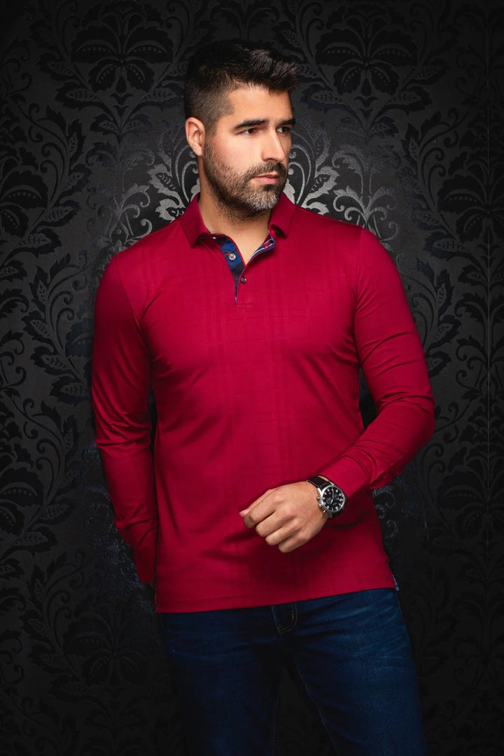 Au Noir Stretch Long-Sleeve Polos | Chelsea Cabernet