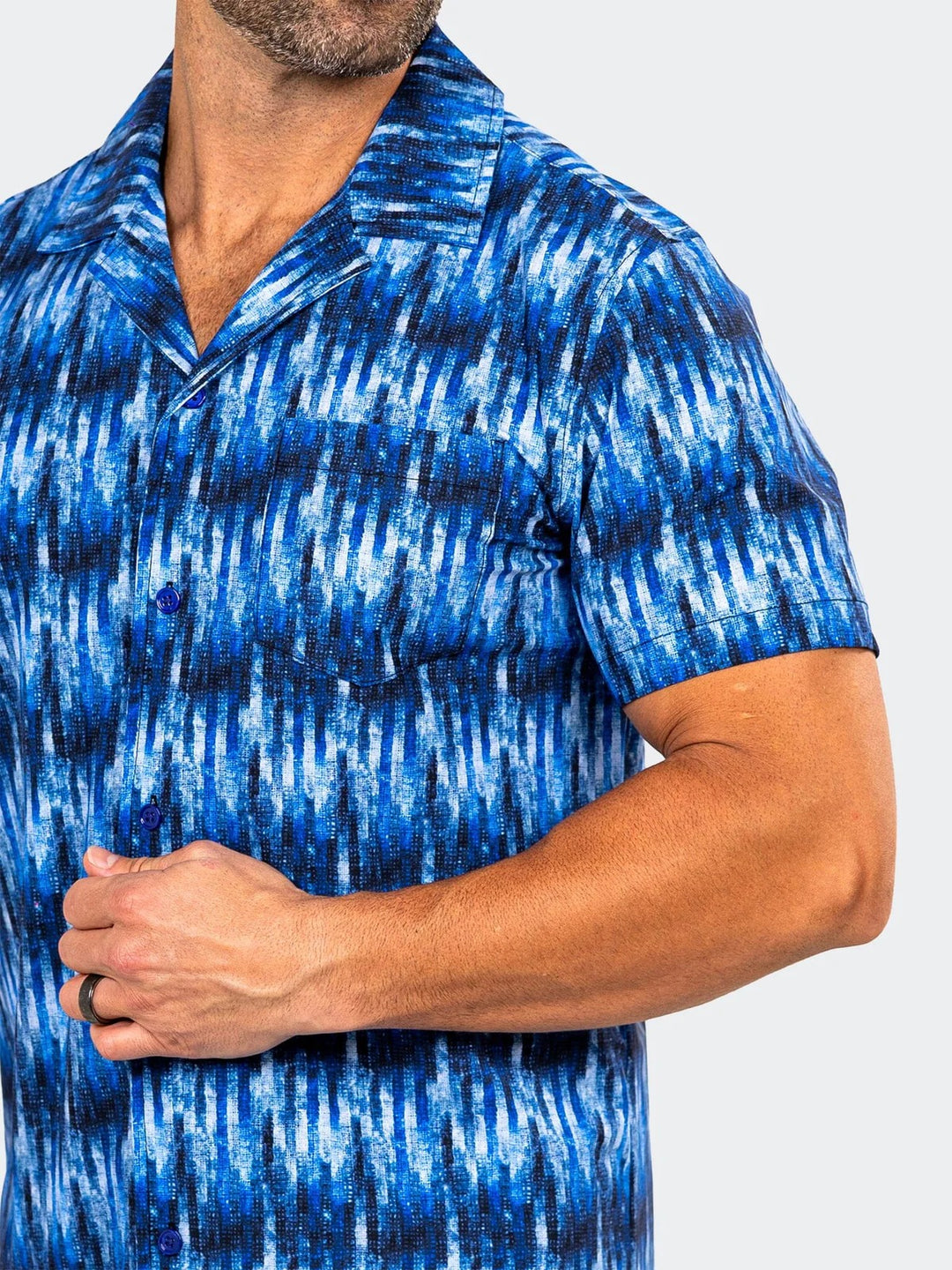 Maceoo Stretch Short-Sleeve Shirt | Shirts Marthyr0428 Blue