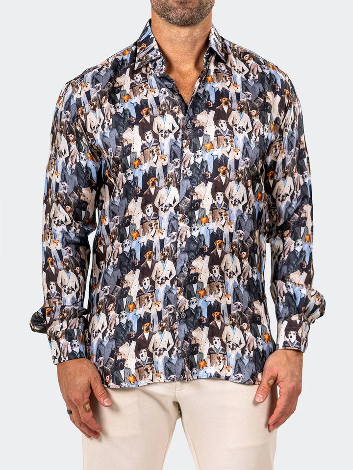 Maceoo Stretch Shirt | Fibonacci Marthyr0207 Black