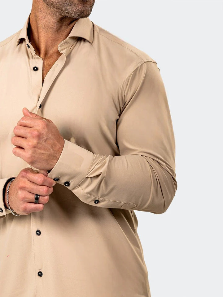 Maceoo Stretch Shirt | Eins Marthyr3009 Brown