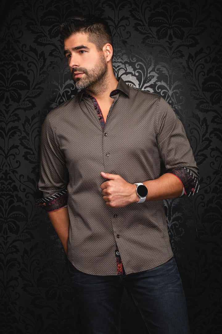 Au Noir Stretch Shirt | Bangalore Black Beige