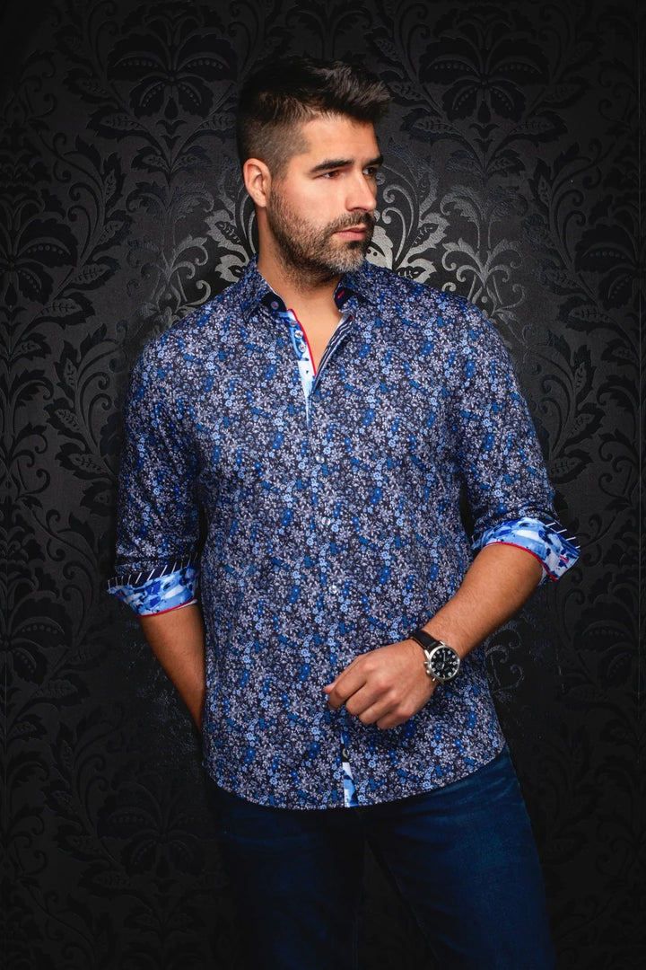 Au Noir Stretch Shirt | Bloom Black Royal