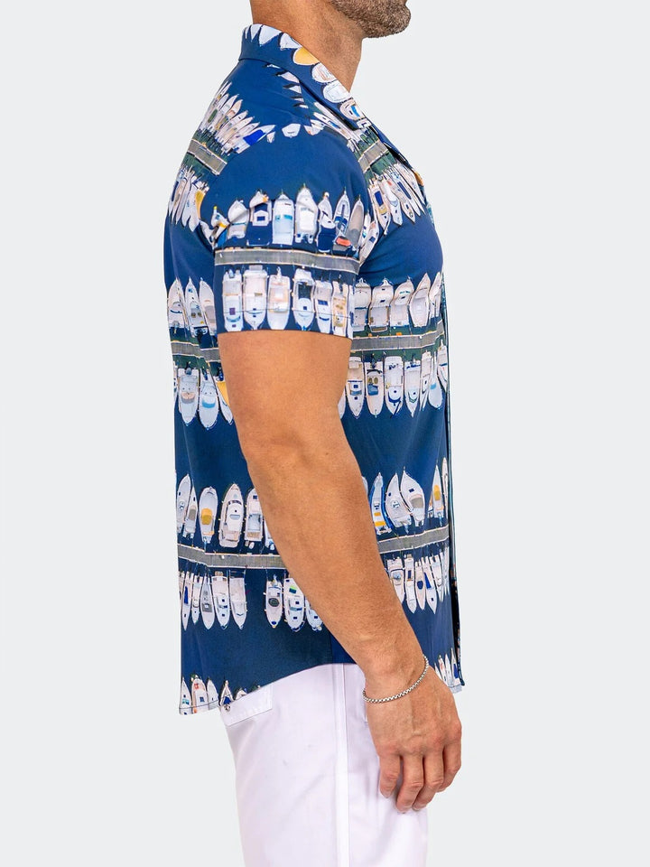 Maceoo Stretch Short-Sleeve Shirt | Shirts Marthyr0409 Blue