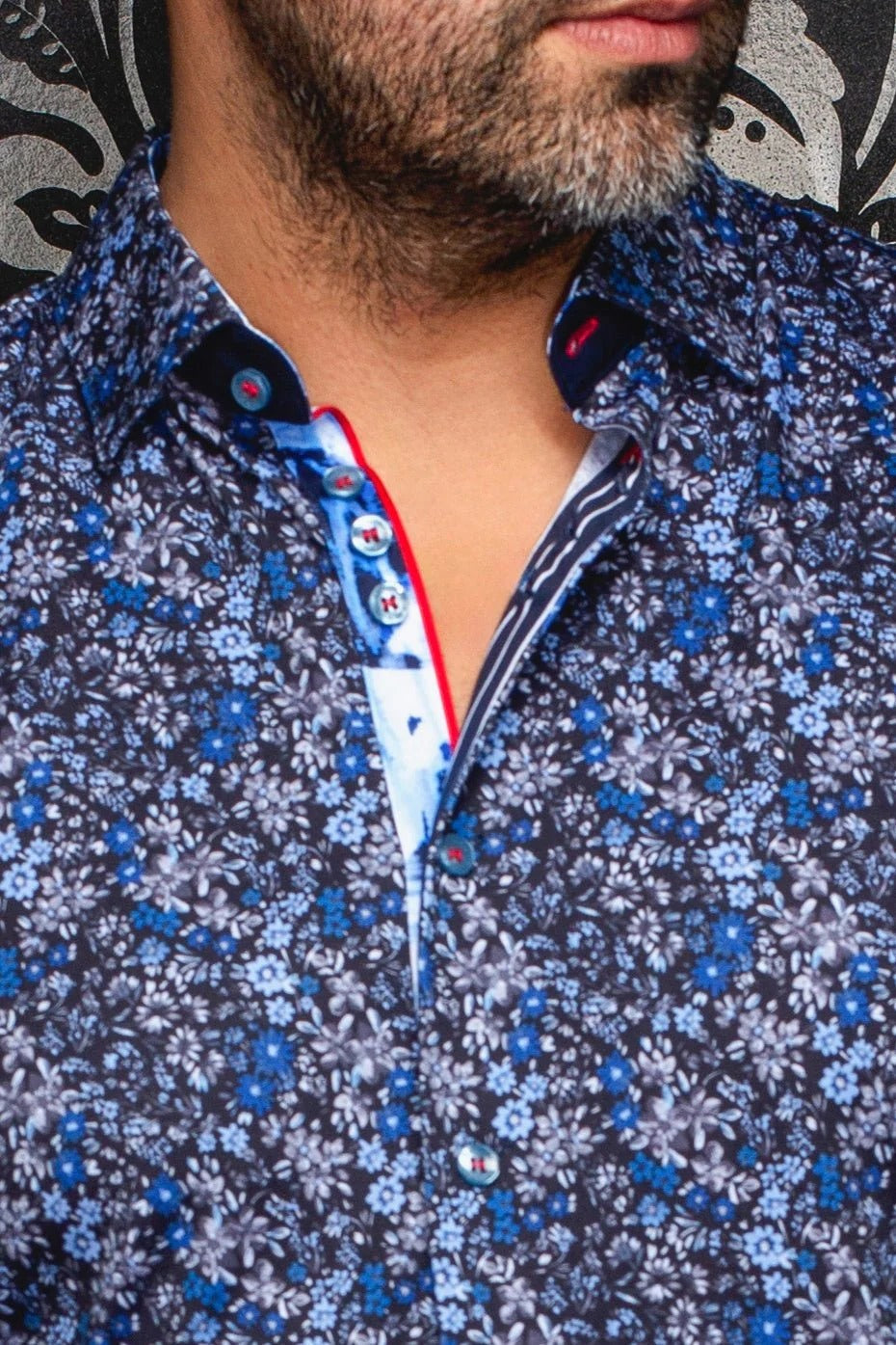 Au Noir Stretch Shirt | Bloom Black Royal