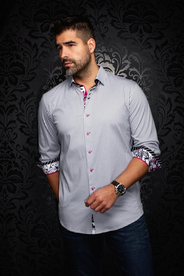 Au Noir Stretch Shirt | Polgar Black Grey