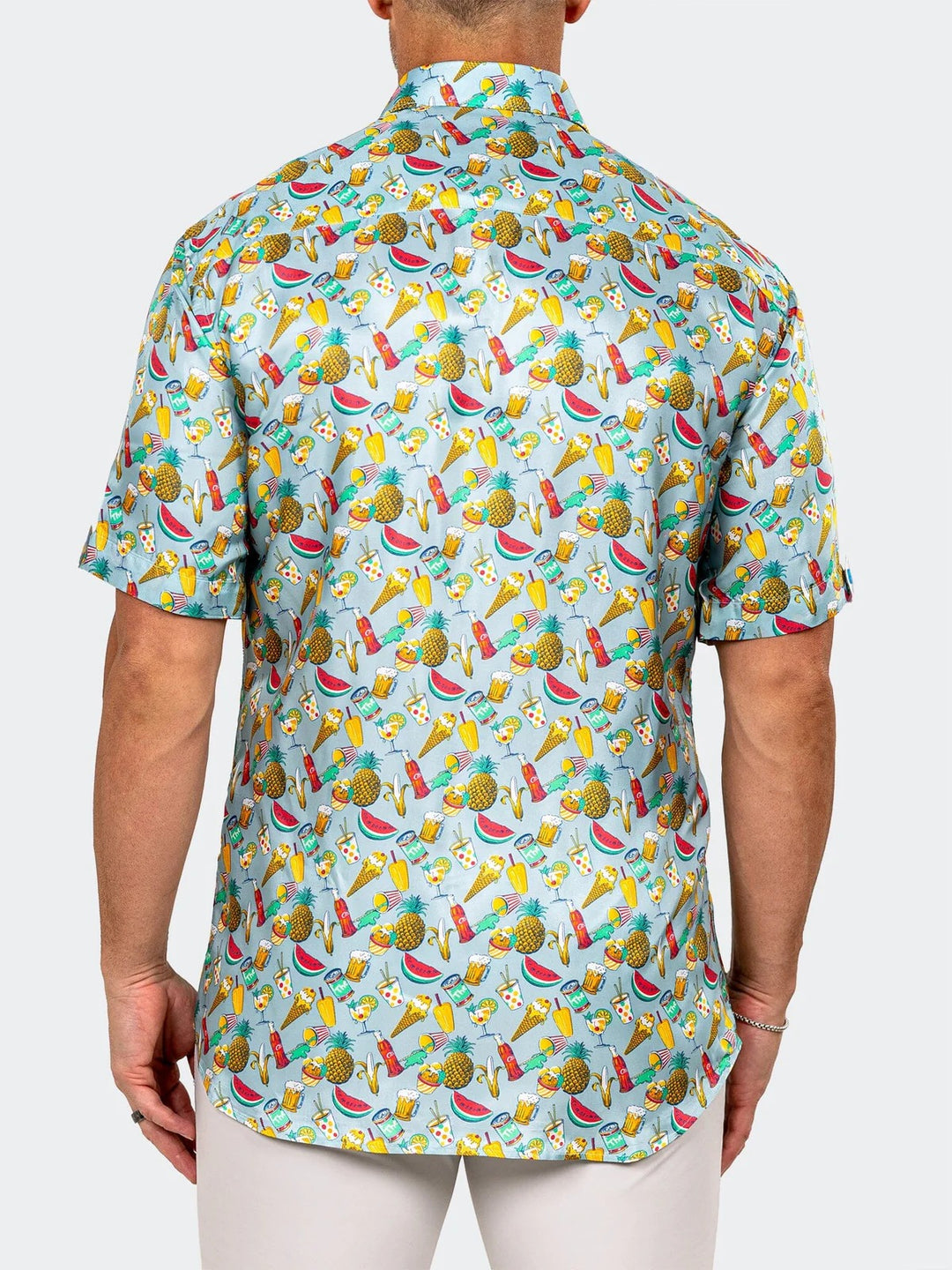 Maceoo Stretch Short-Sleeve Shirt | Galileo Marthyr0231 Blue