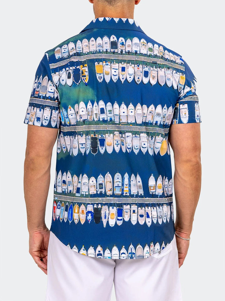 Maceoo Stretch Short-Sleeve Shirt | Shirts Marthyr0409 Blue