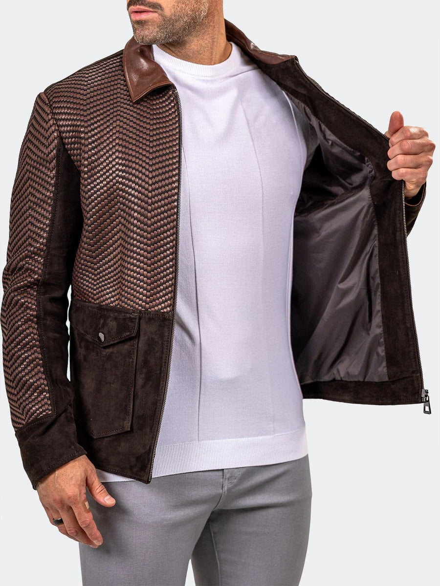 Maceoo Jacket | Leather Marthyr013 Brown