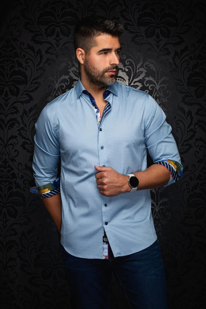Au Noir Stretch Shirt | Barricade Light Blue