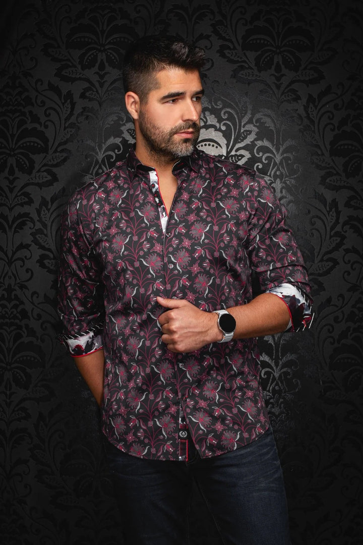 Au Noir Stretch Shirt | Galloway Burgundy