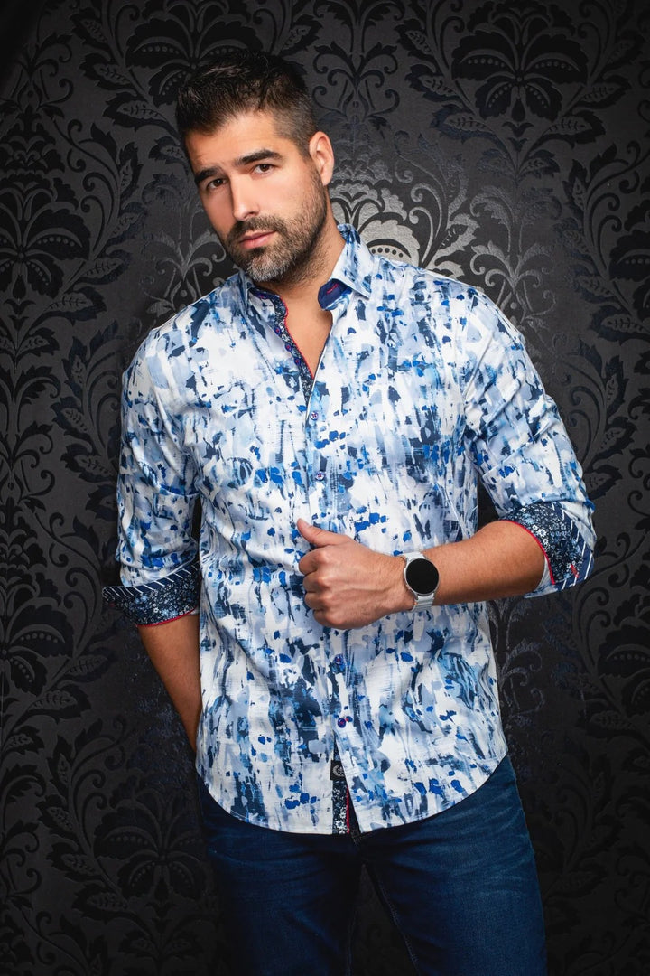 Au Noir Stretch Shirt | Linden Light Blue