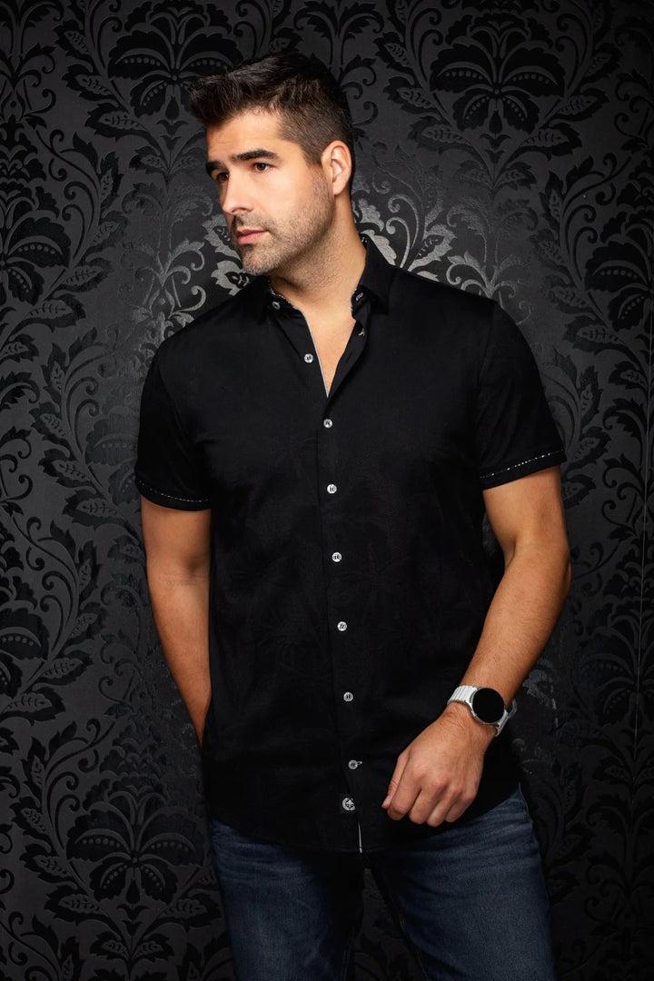 Au Noir Stretch Short Sleeve Shirt | Brahea Black
