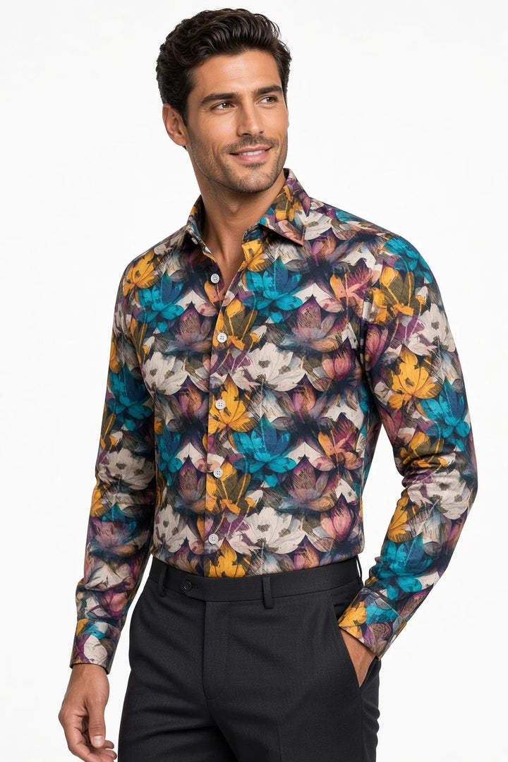 Masutto Shirt | SANTANA-08 LONG SLEEVE BUTTON DOWN SHIRT