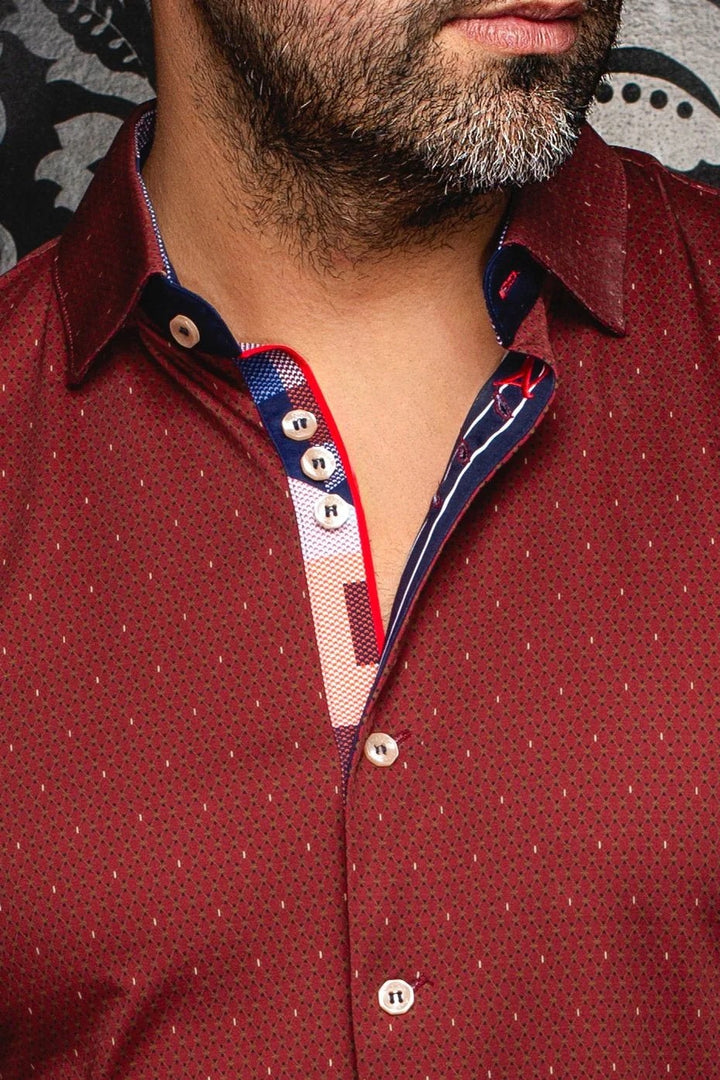Au Noir Stretch Shirt | Hound Burgundy