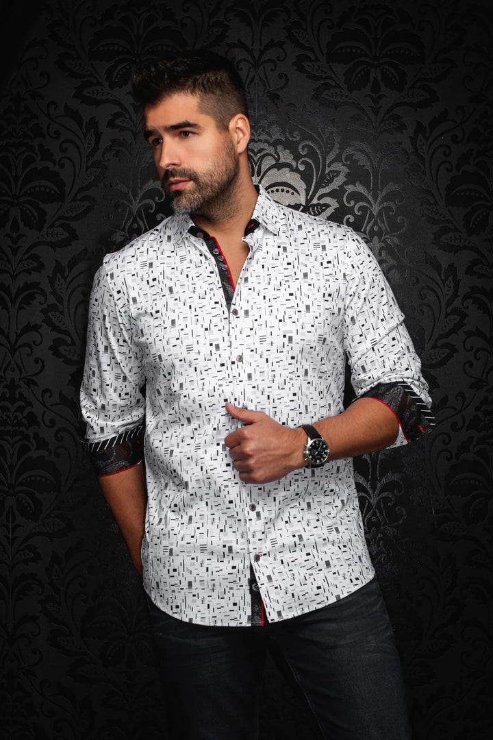 Au Noir Stretch Shirt | Stratta White