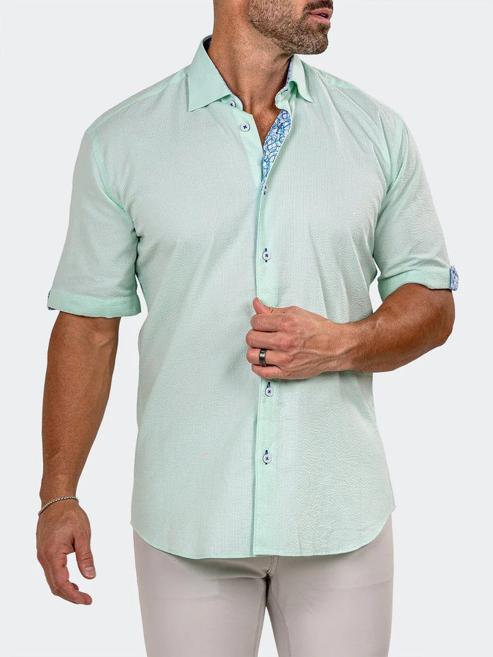 Maceoo Stretch Short-Sleeve Shirt | Galileo Marthyr0011 Green