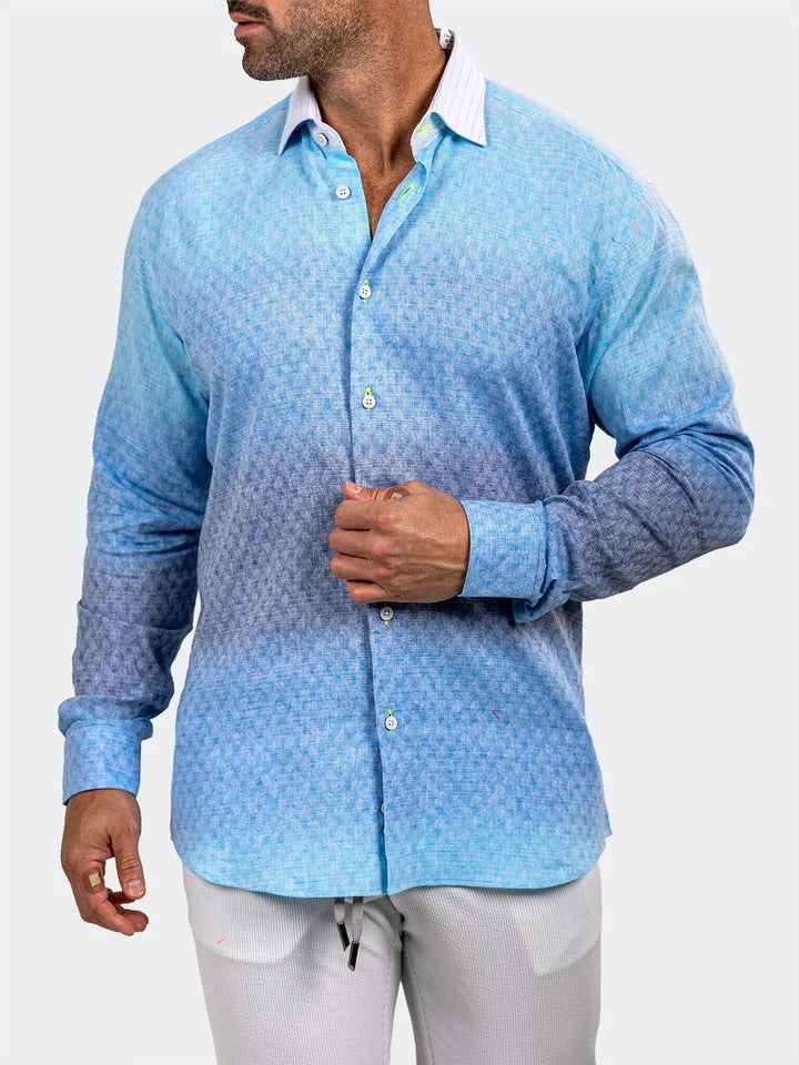 Maceoo Stretch Shirt | Fibonacci Marthyr0034 Blue