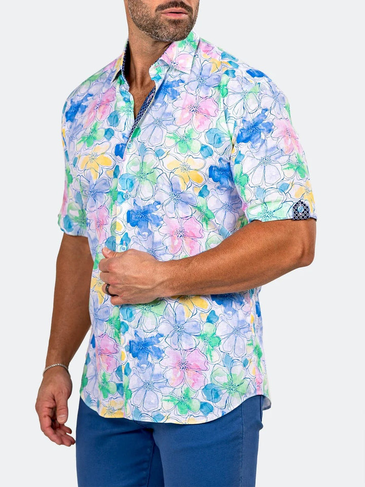 Maceoo Stretch Short-Sleeve Shirt | Galileo Marthyr0220 White